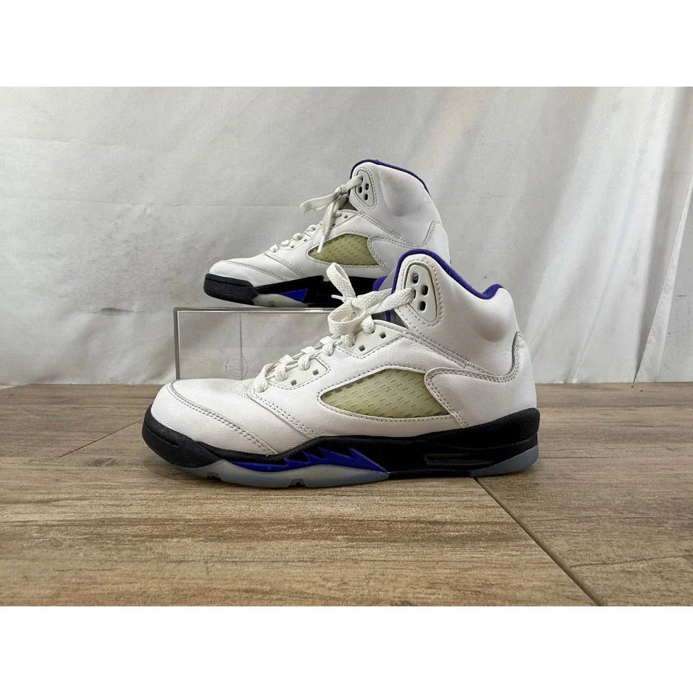 Jordan 5 Retro Concord White Purple Mens Basketball Shoes 440888-141 Size 7Y